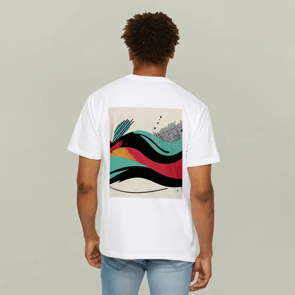 Retro Abstract Wave Art Colorful Bold Design – T-Shirts