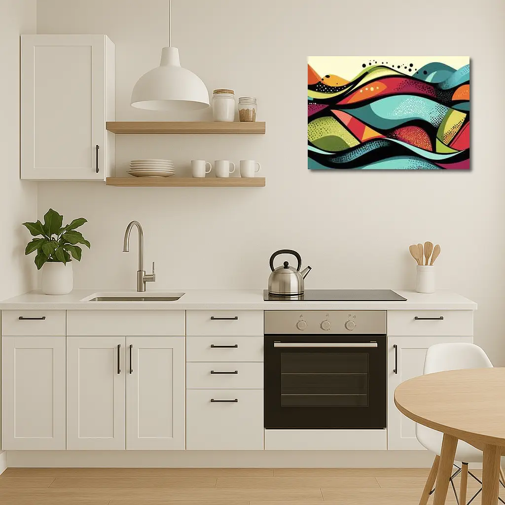 Colorful Abstract Waves Pop Art Style – Wall Art