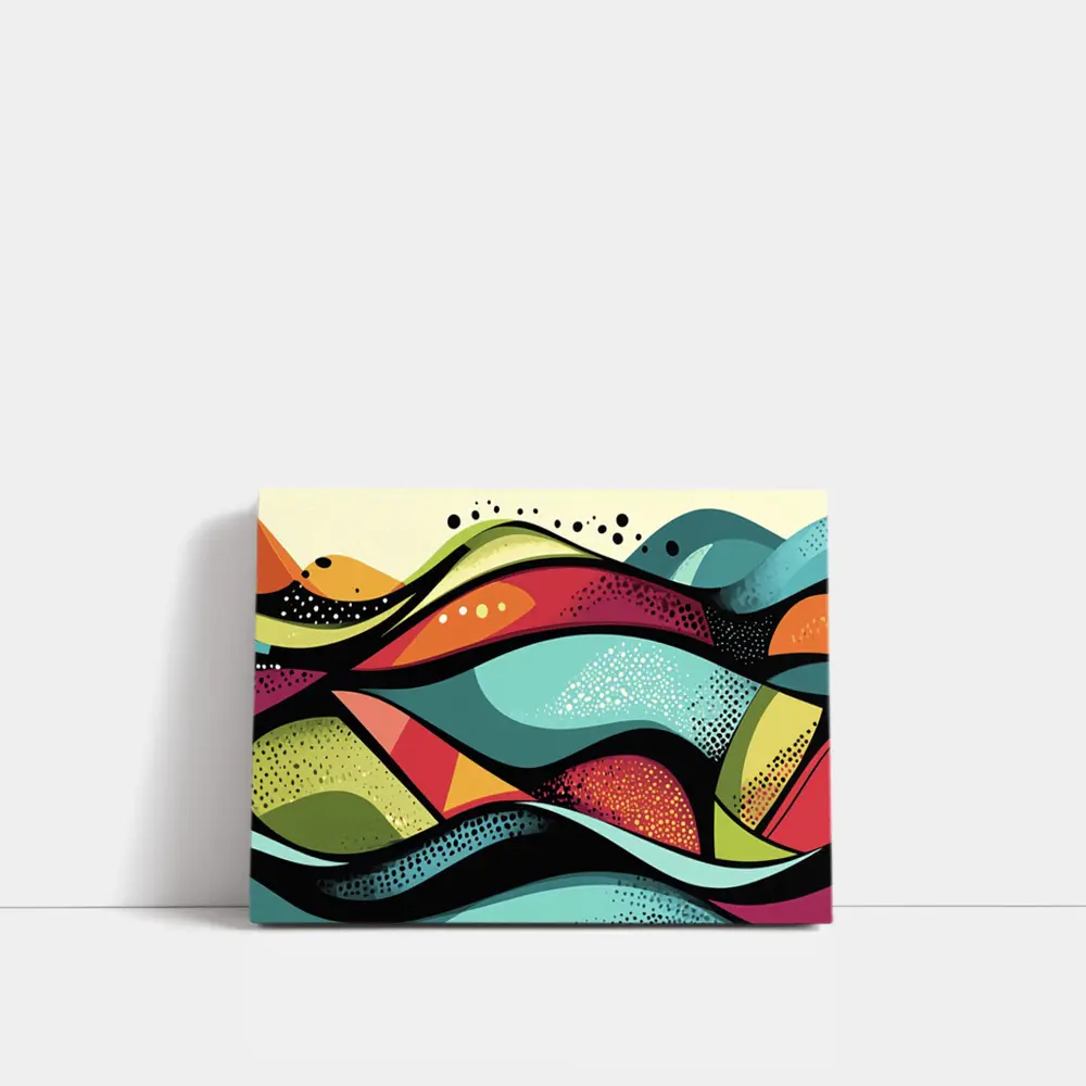Colorful Abstract Waves Pop Art Style – Wall Art
