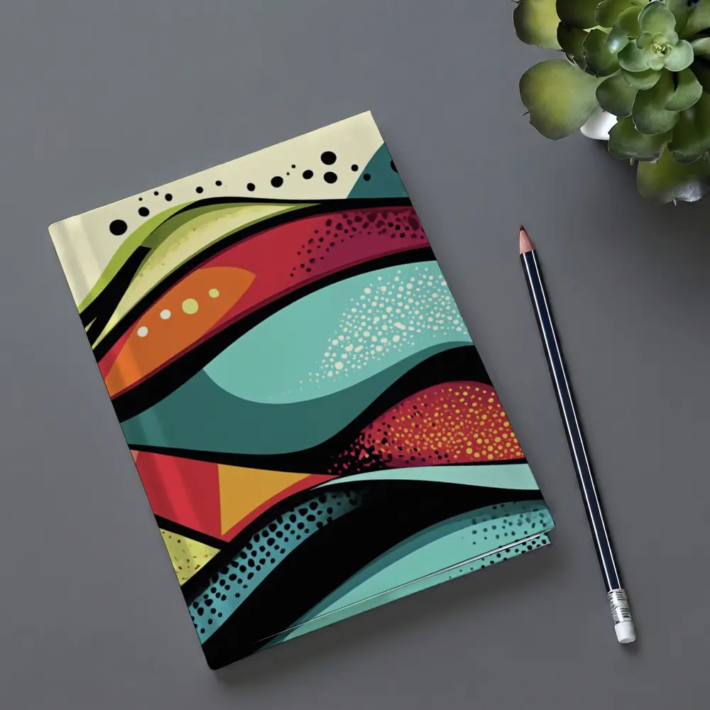 Colorful Abstract Waves Pop Art Style – Notebooks
