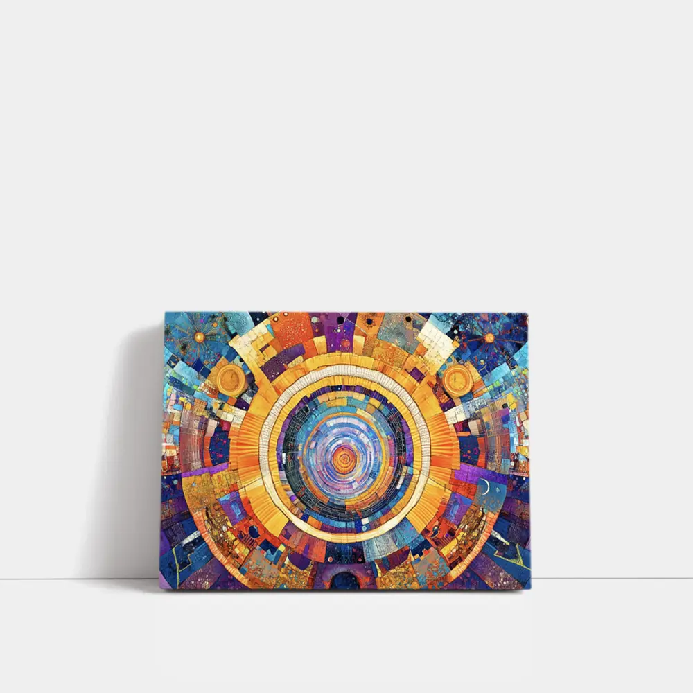 Cosmic Mandala Mosaic Abstract Geometric Art – Wall Art
