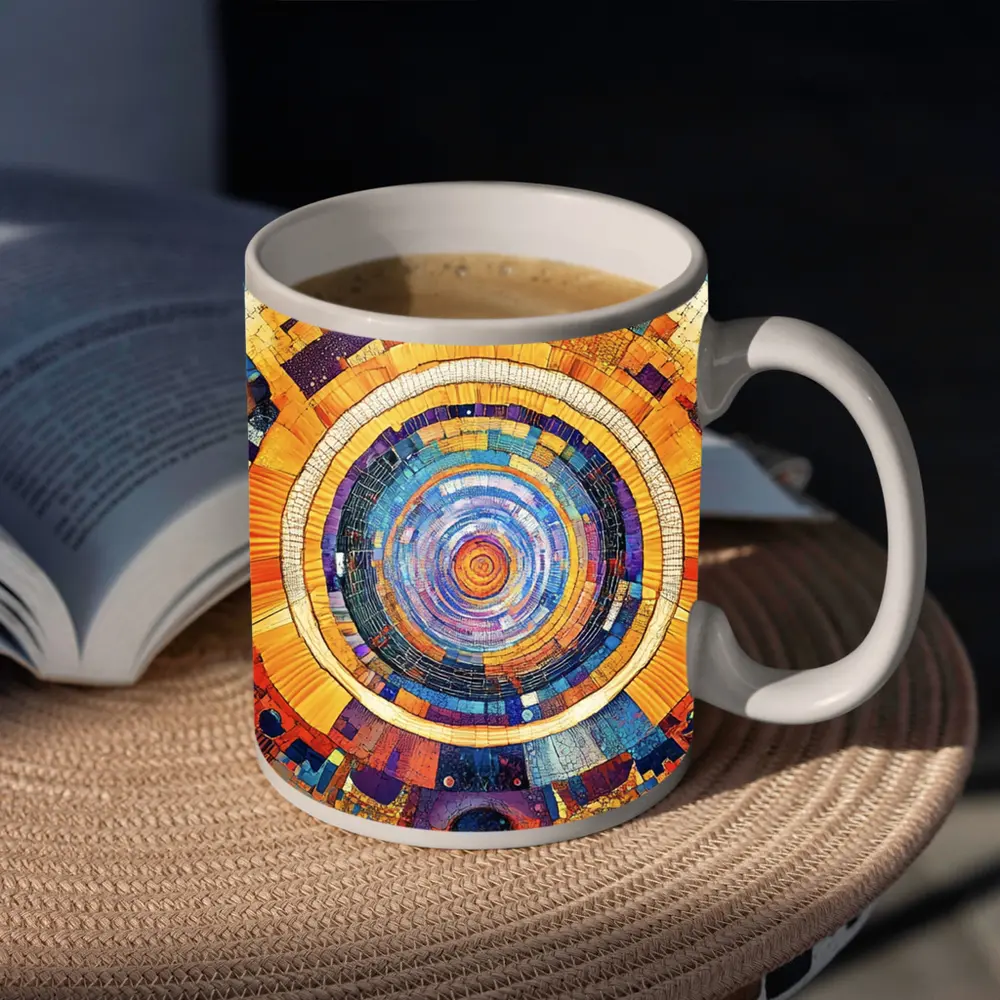Cosmic Mandala Mosaic Abstract Geometric Art – Mugs