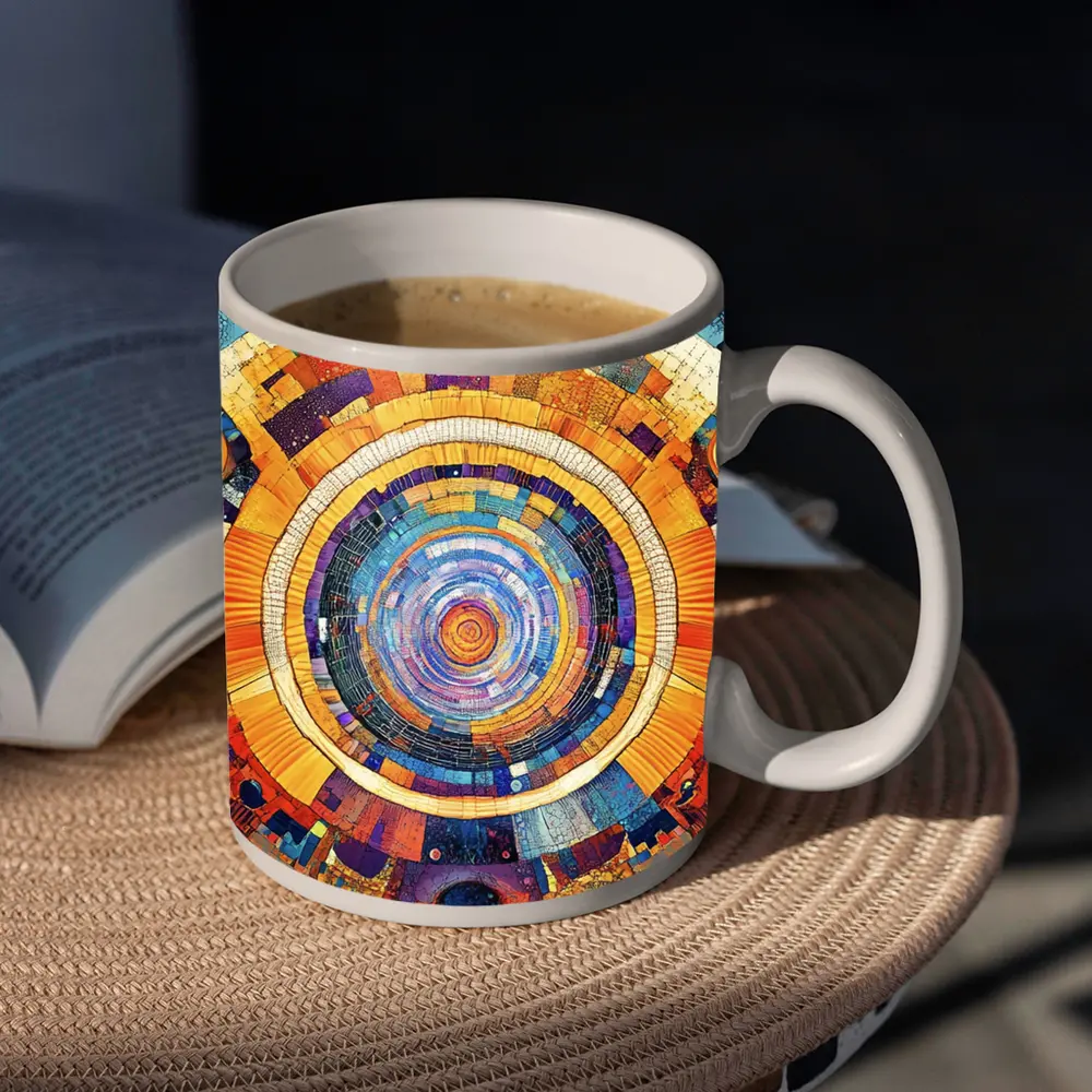 Cosmic Mandala Mosaic Abstract Geometric Art – Mugs