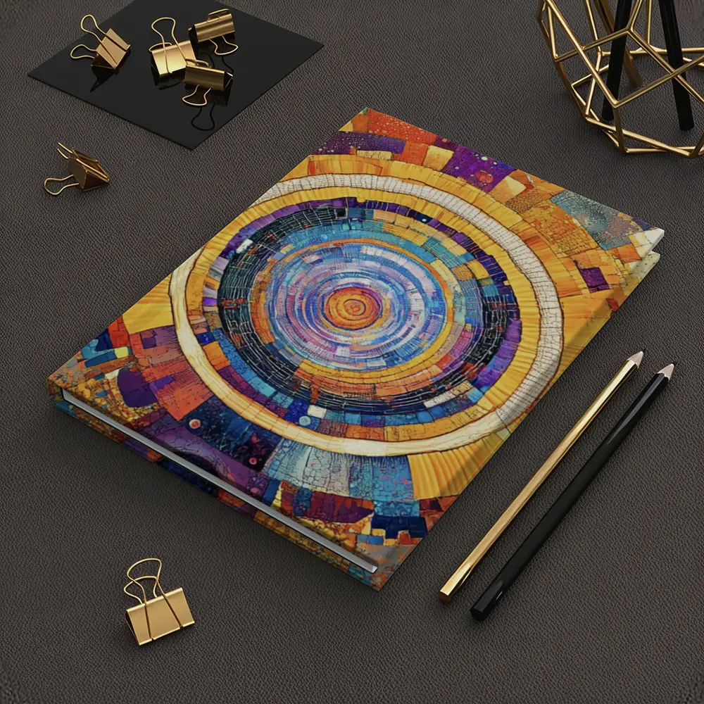 Cosmic Mandala Mosaic Abstract Geometric Art – Notebooks