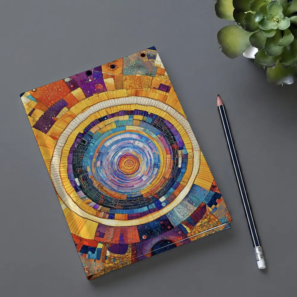 Cosmic Mandala Mosaic Abstract Geometric Art – Notebooks