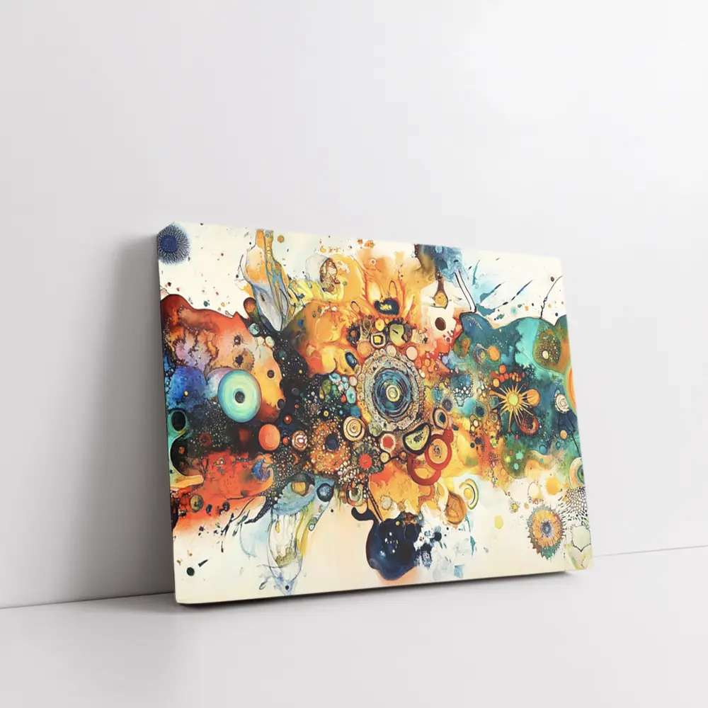 Colorful Abstract Watercolor Circles Cosmic Explosion – Wall Art