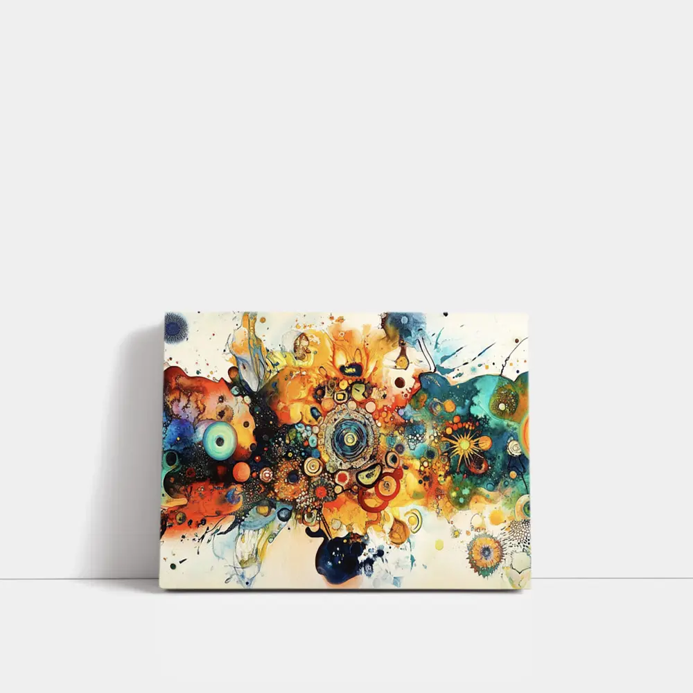Colorful Abstract Watercolor Circles Cosmic Explosion – Wall Art