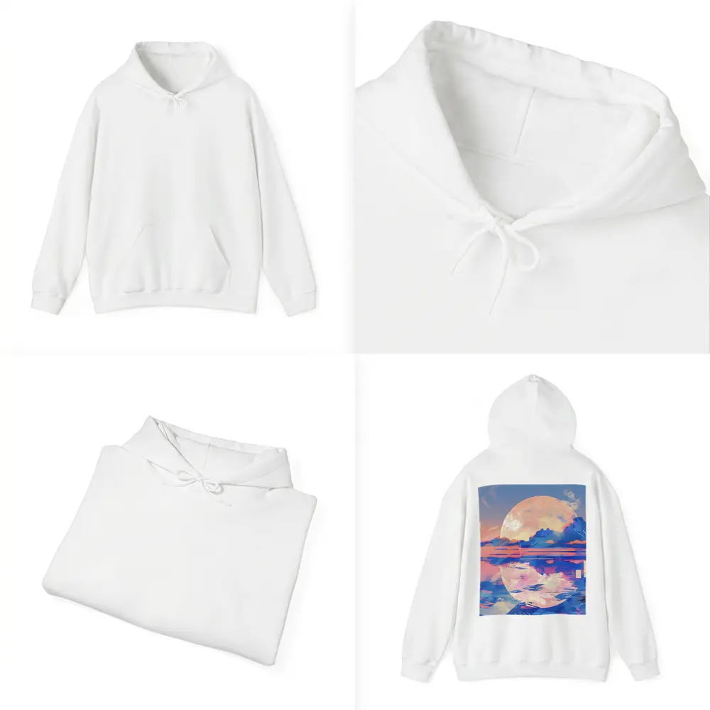 Tropical Moon Reflection Lofi Art – Hoodies