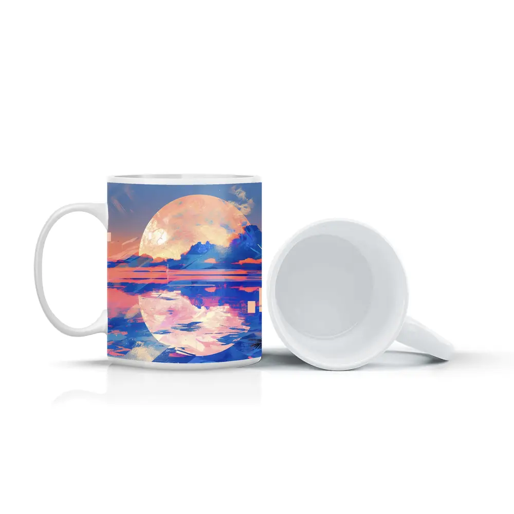 Tropical Moon Reflection Lofi Art – Mugs