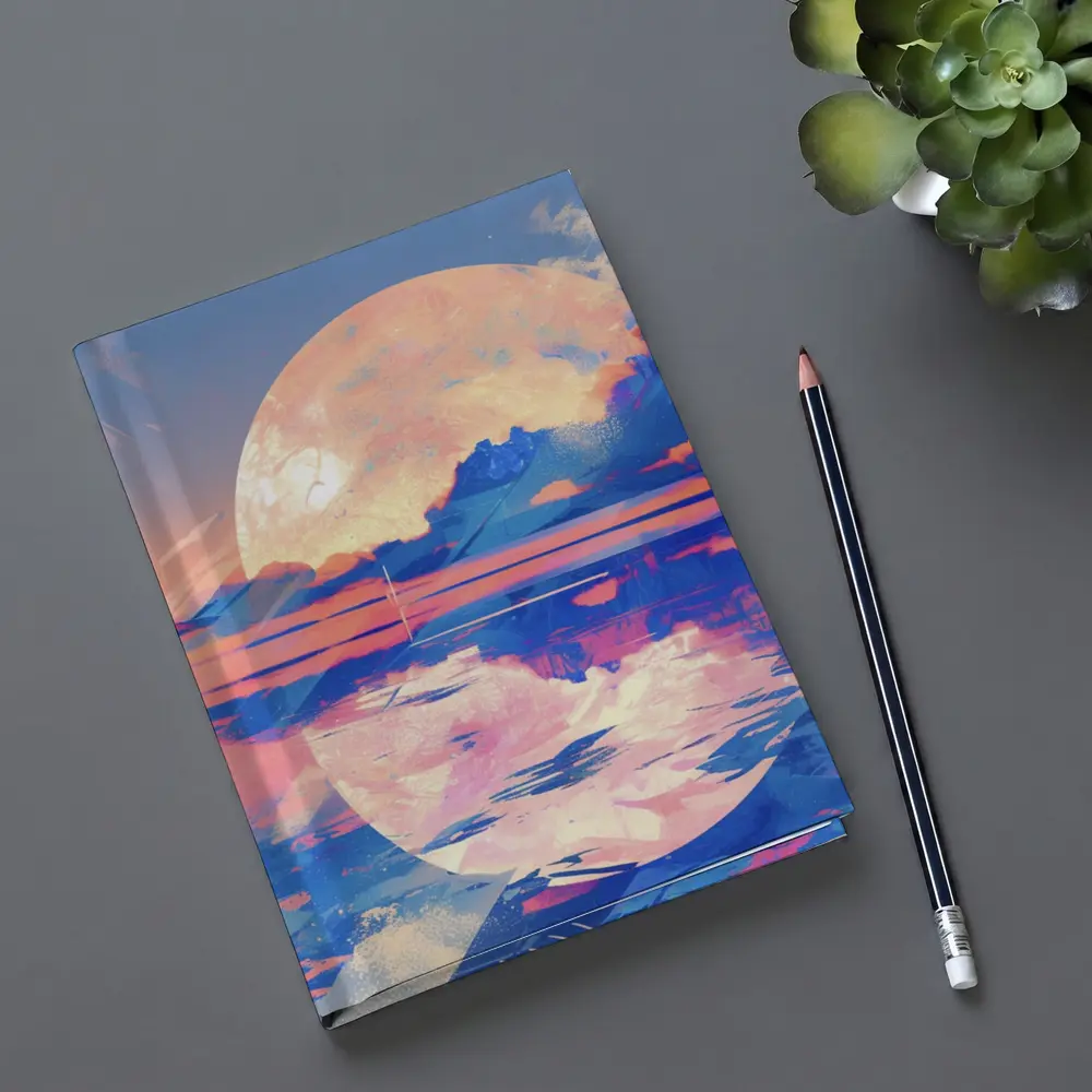 Tropical Moon Reflection Lofi Art – Notebooks
