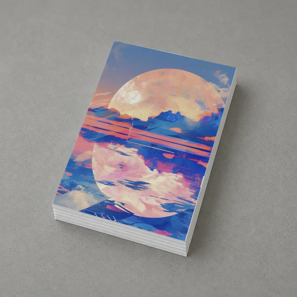 Tropical Moon Reflection Lofi Art – Postcards