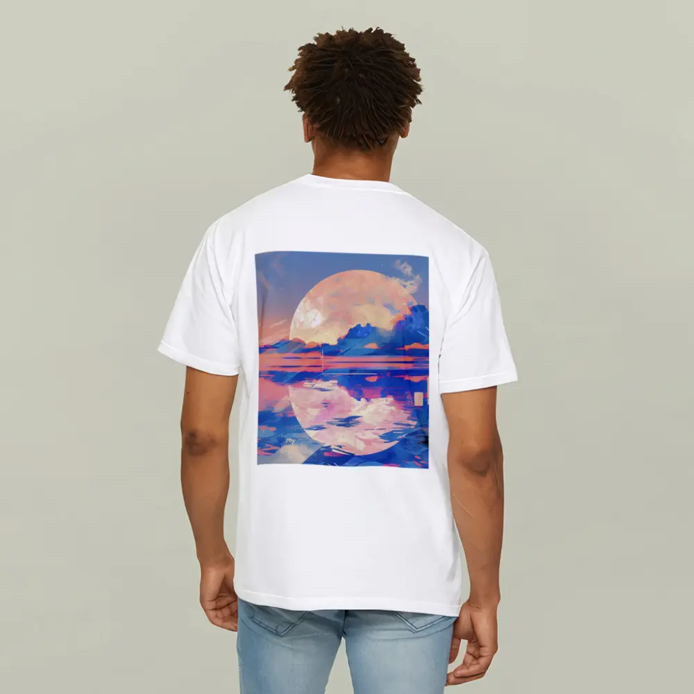 Tropical Moon Reflection Lofi Art – T-Shirts