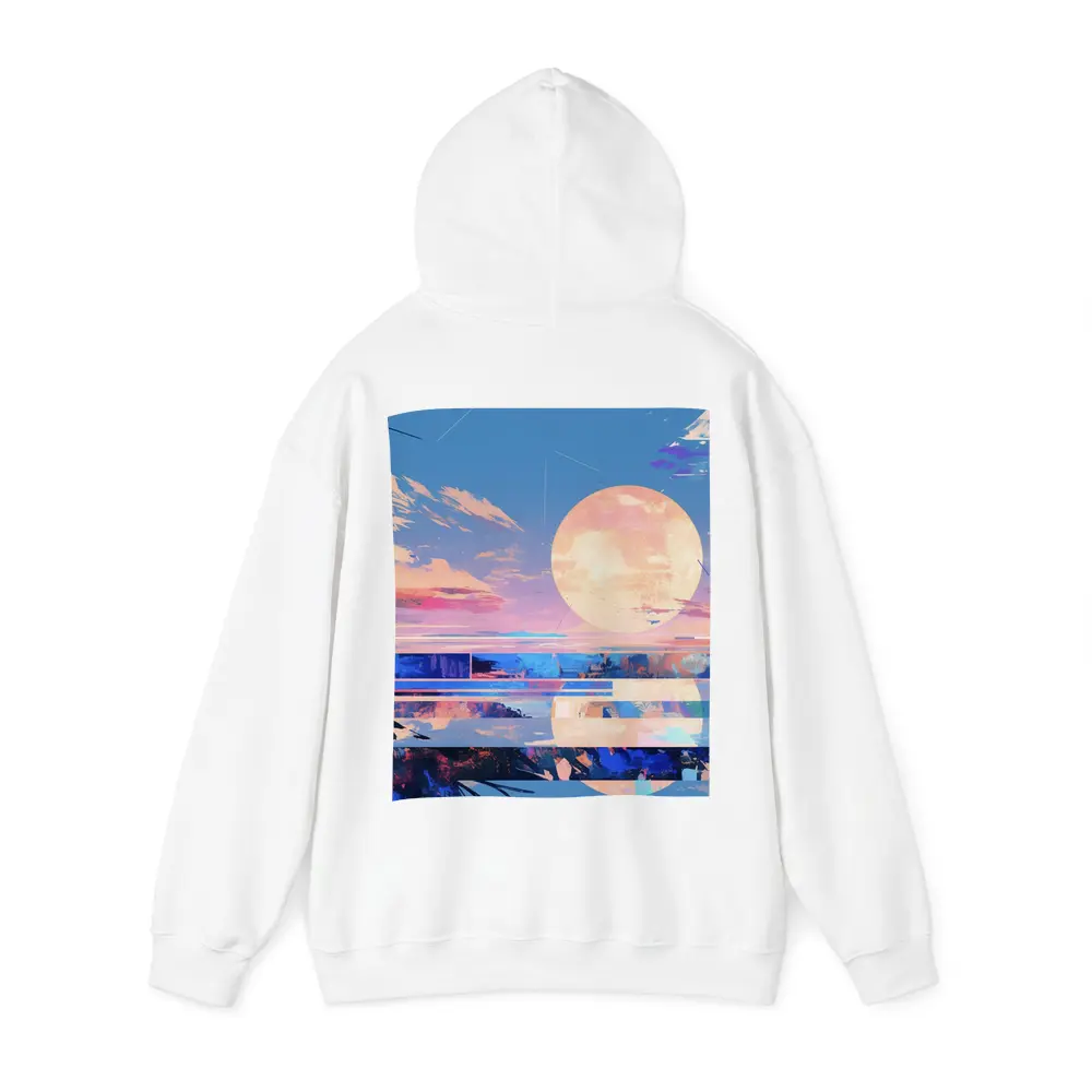 Anime Sunset Full Moon Coastal Landscape Art – Hoodies