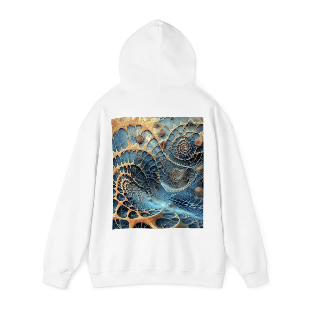 Blue Fractal Spiral Abstract Digital Art – Hoodies