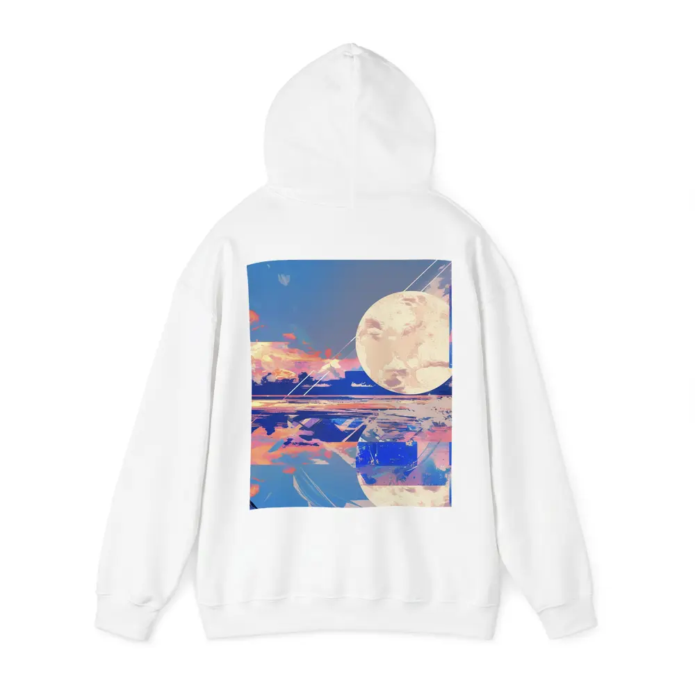 Collage Moon Tropical Beach Sunset Art – Hoodies