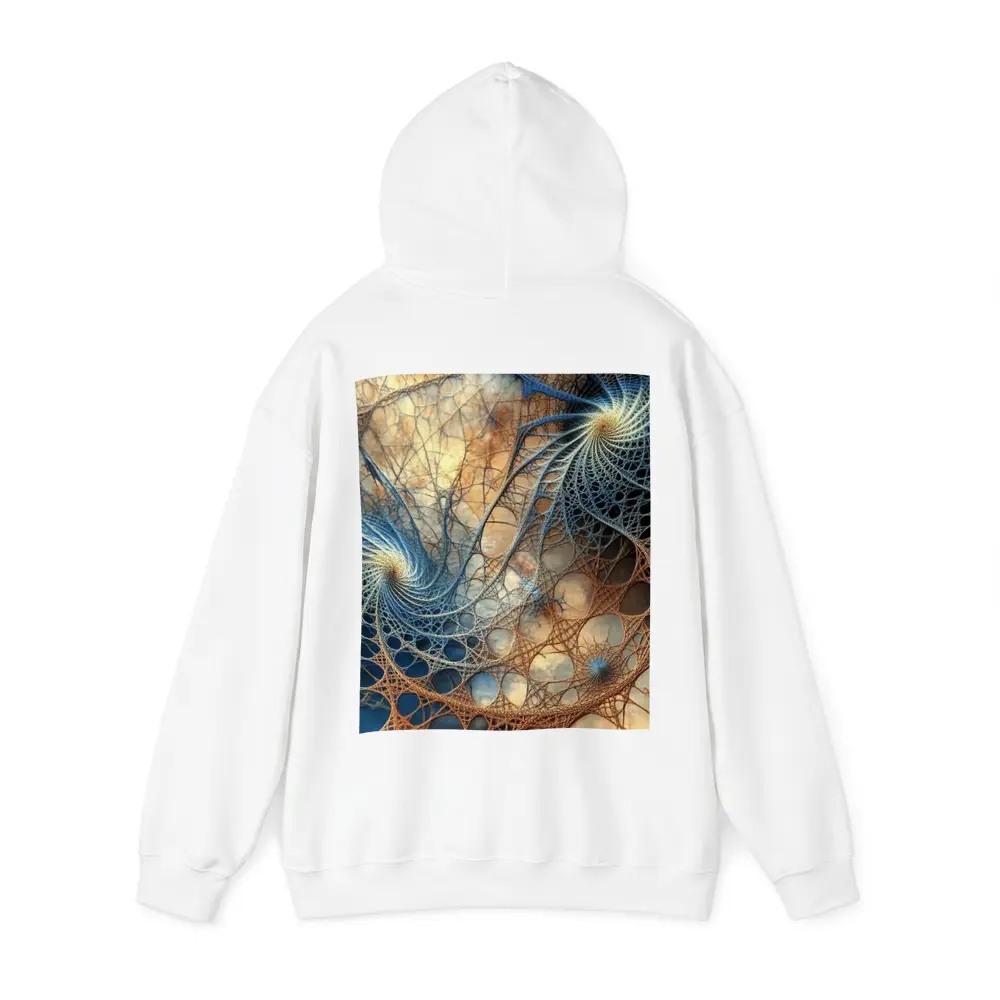 Fractal Spiral Web Abstract Blue Brown – Hoodies