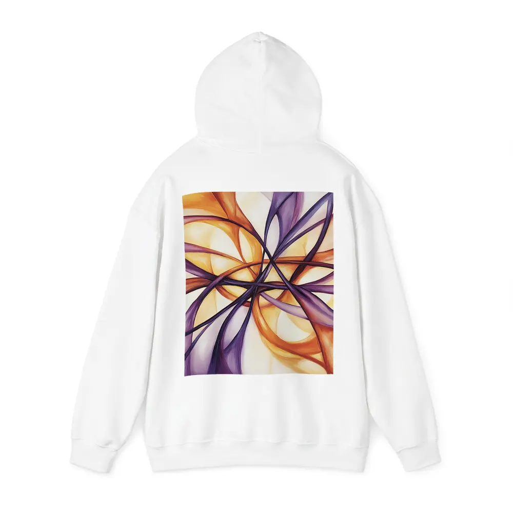 Abstract Purple Orange Swirling Ribbon Flow Art – Hoodies