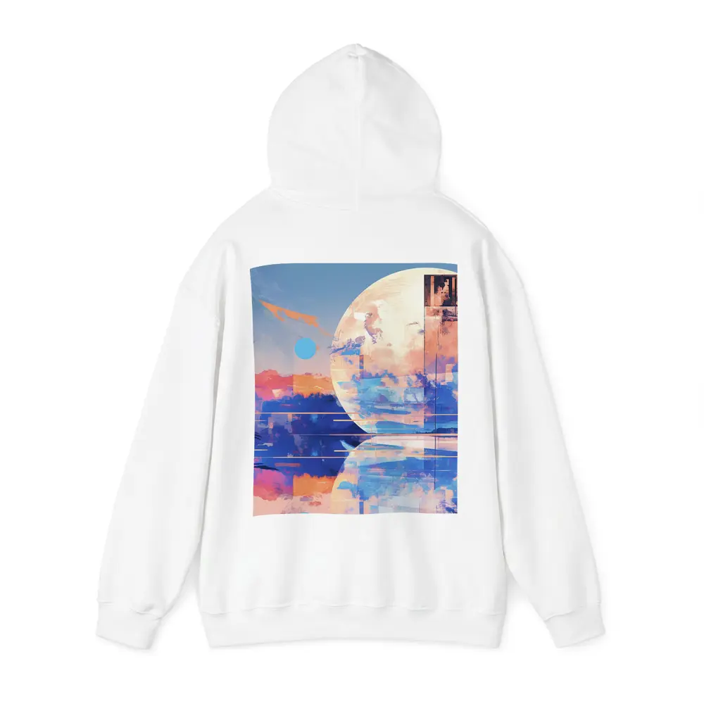 Abstract Moon Reflection Blue Sky Landscape – Hoodies