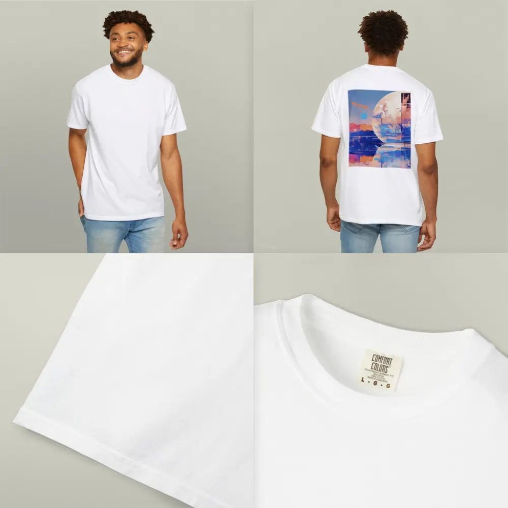 Abstract Moon Reflection Blue Sky Landscape – T-Shirts