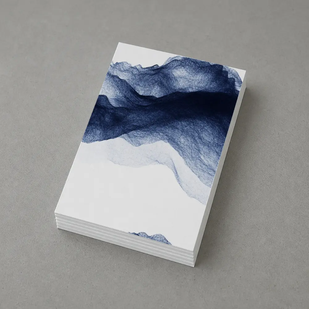 Dark Blue Ink Wash Mountain Landscape Art – Postcards