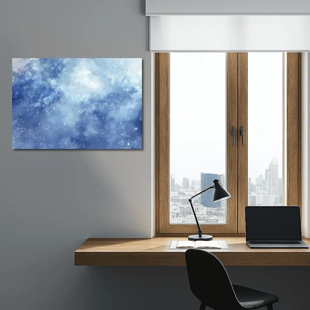 Blue Watercolor Galaxy Starry Night Art – Wall Art
