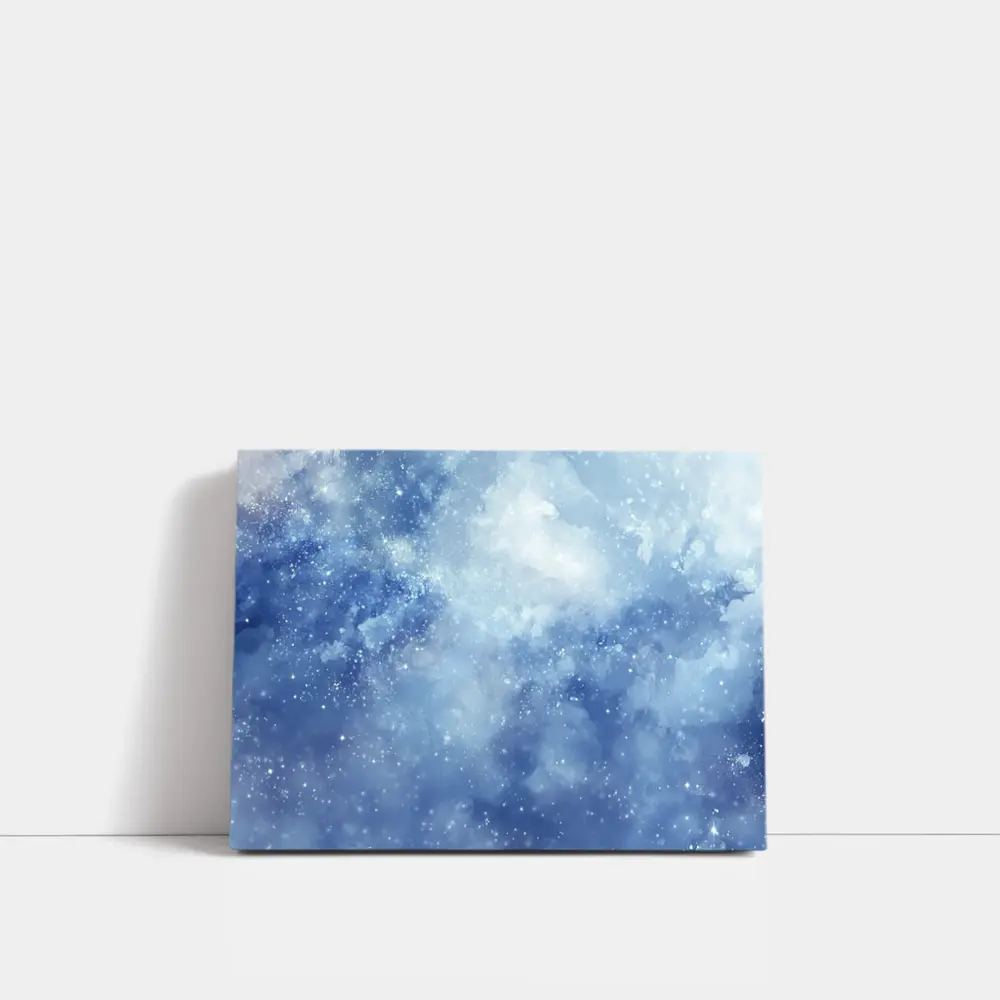 Blue Watercolor Galaxy Starry Night Art – Wall Art