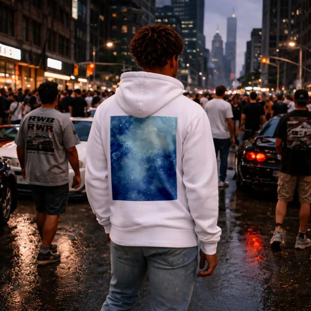 Blue Watercolor Galaxy Starry Night Art – Hoodies