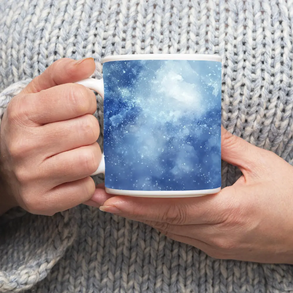 Blue Watercolor Galaxy Starry Night Art – Mugs