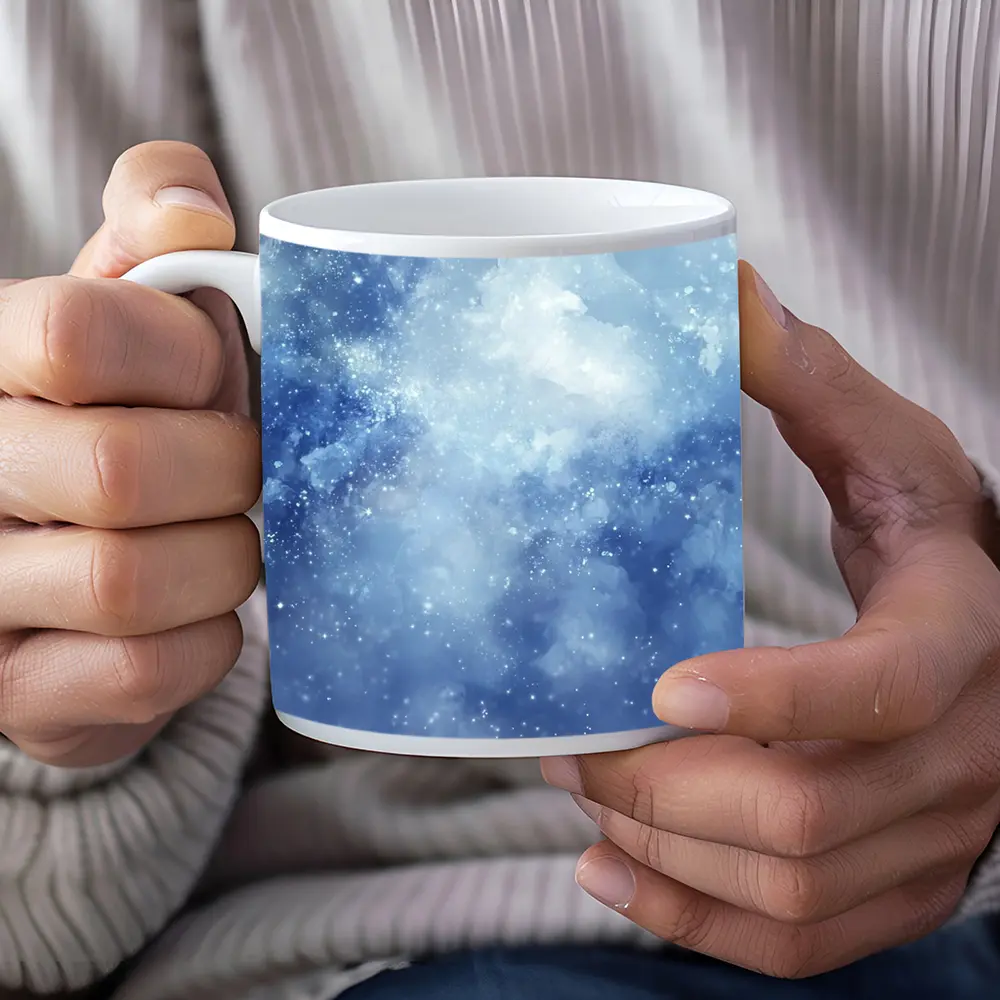 Blue Watercolor Galaxy Starry Night Art – Mugs