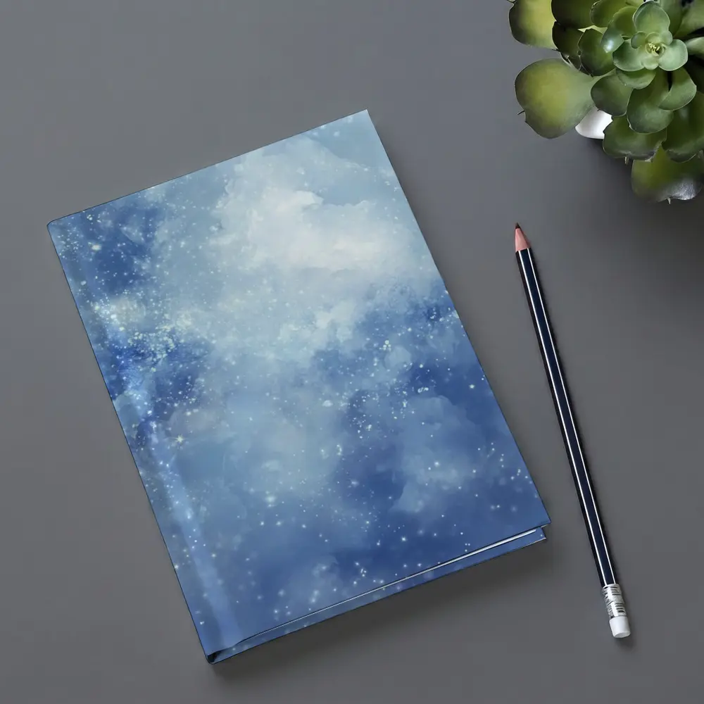 Blue Watercolor Galaxy Starry Night Art – Notebooks