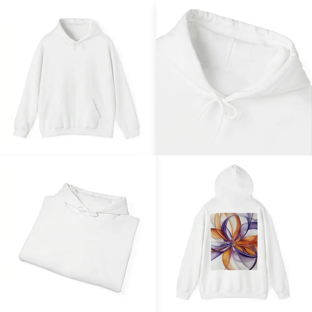 Orange Purple Abstract Flowing Ribbon Art – Hoodies