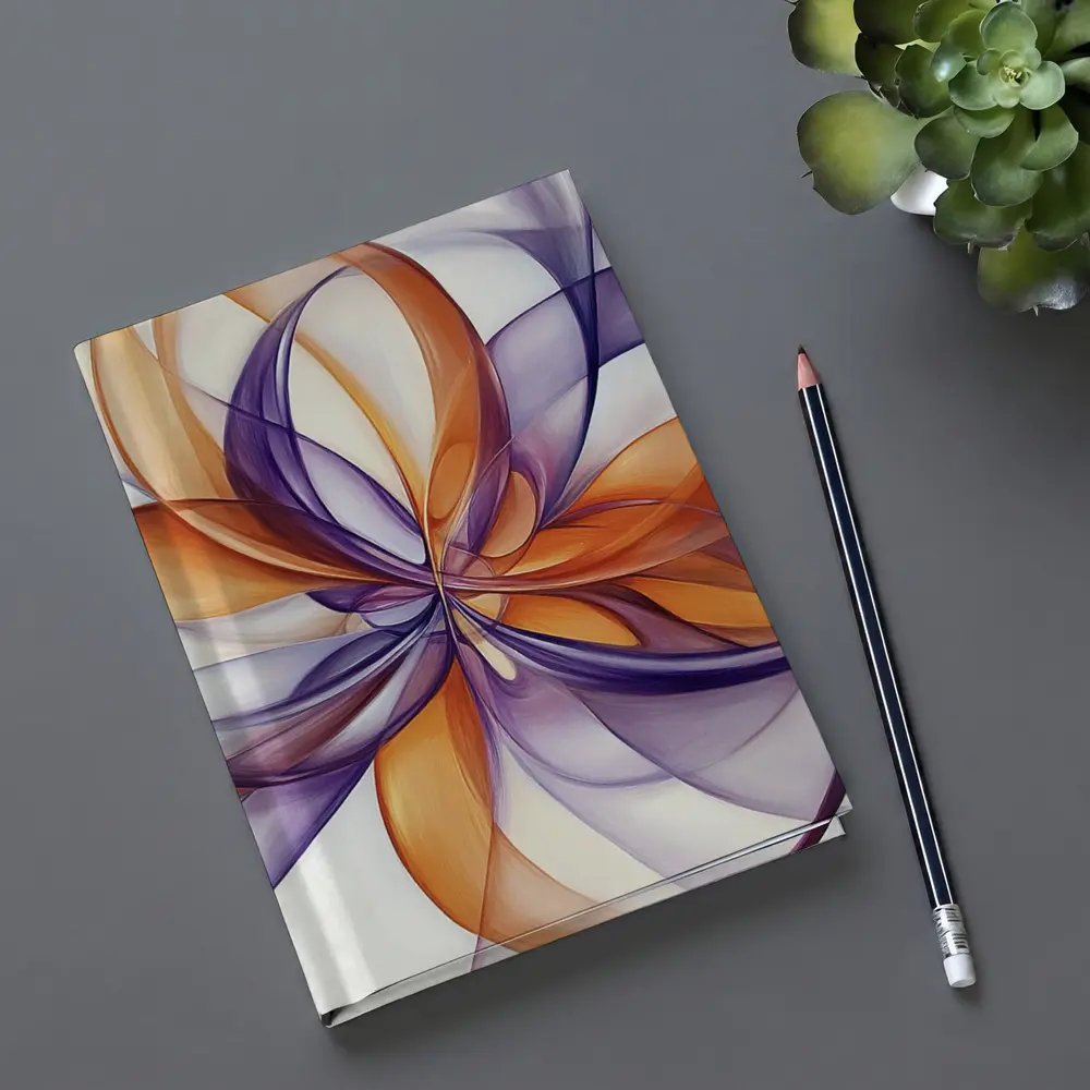 Orange Purple Abstract Flowing Ribbon Art – Notebooks