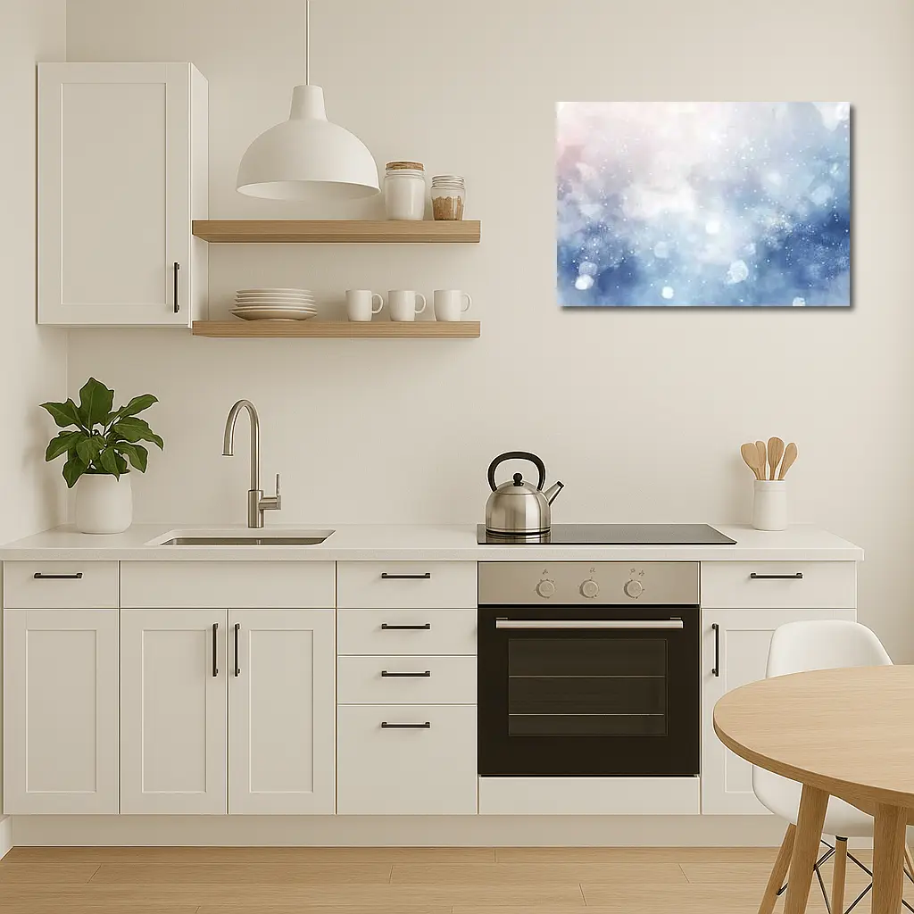 Blue Watercolor Abstract Winter Snow Background – Wall Art