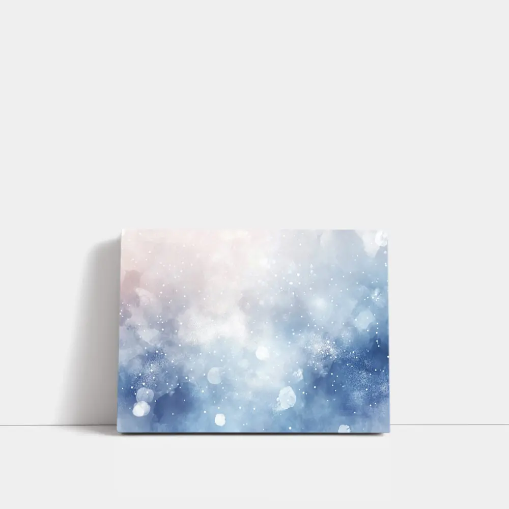 Blue Watercolor Abstract Winter Snow Background – Wall Art