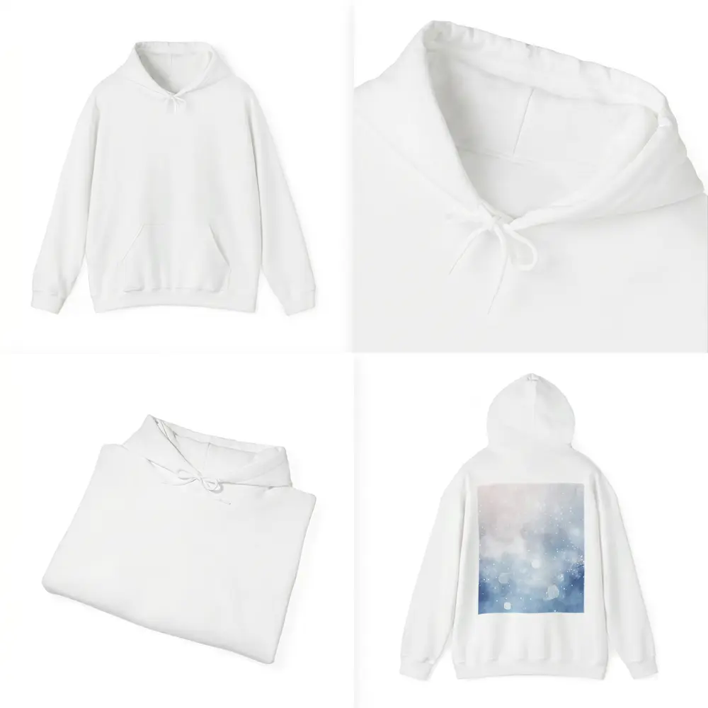 Blue Watercolor Abstract Winter Snow Background – Hoodies