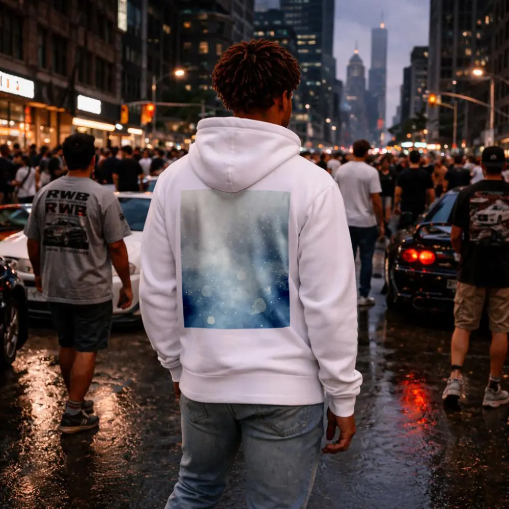 Blue Watercolor Abstract Winter Snow Background – Hoodies