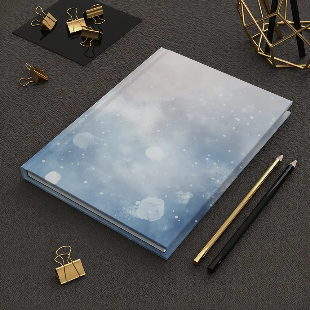 Blue Watercolor Abstract Winter Snow Background – Notebooks