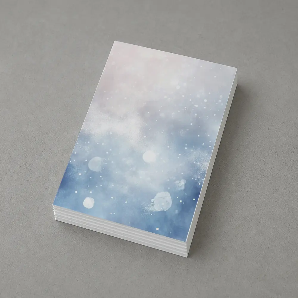 Blue Watercolor Abstract Winter Snow Background – Postcards