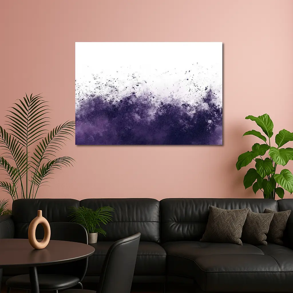 Dark Purple Ink Splash Abstract Art – Wall Art