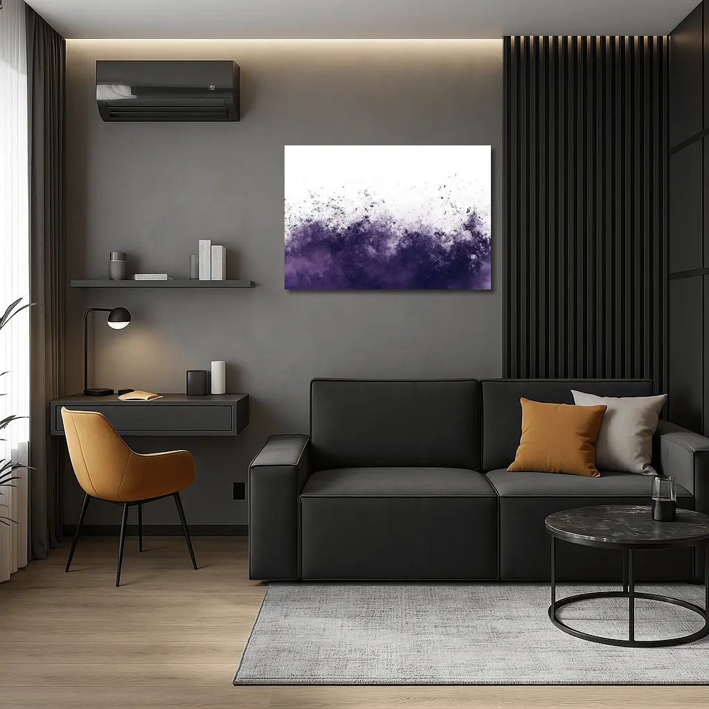 Dark Purple Ink Splash Abstract Art – Wall Art