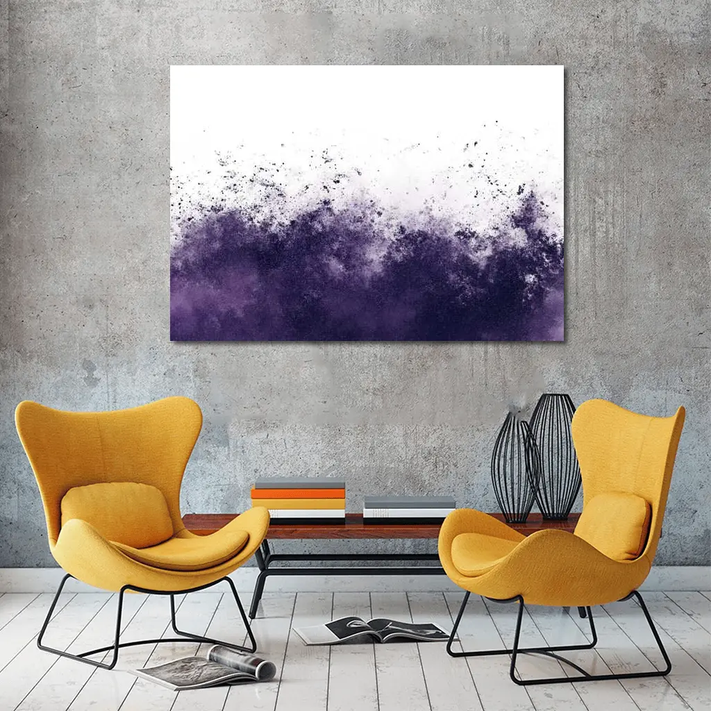 Dark Purple Ink Splash Abstract Art – Wall Art