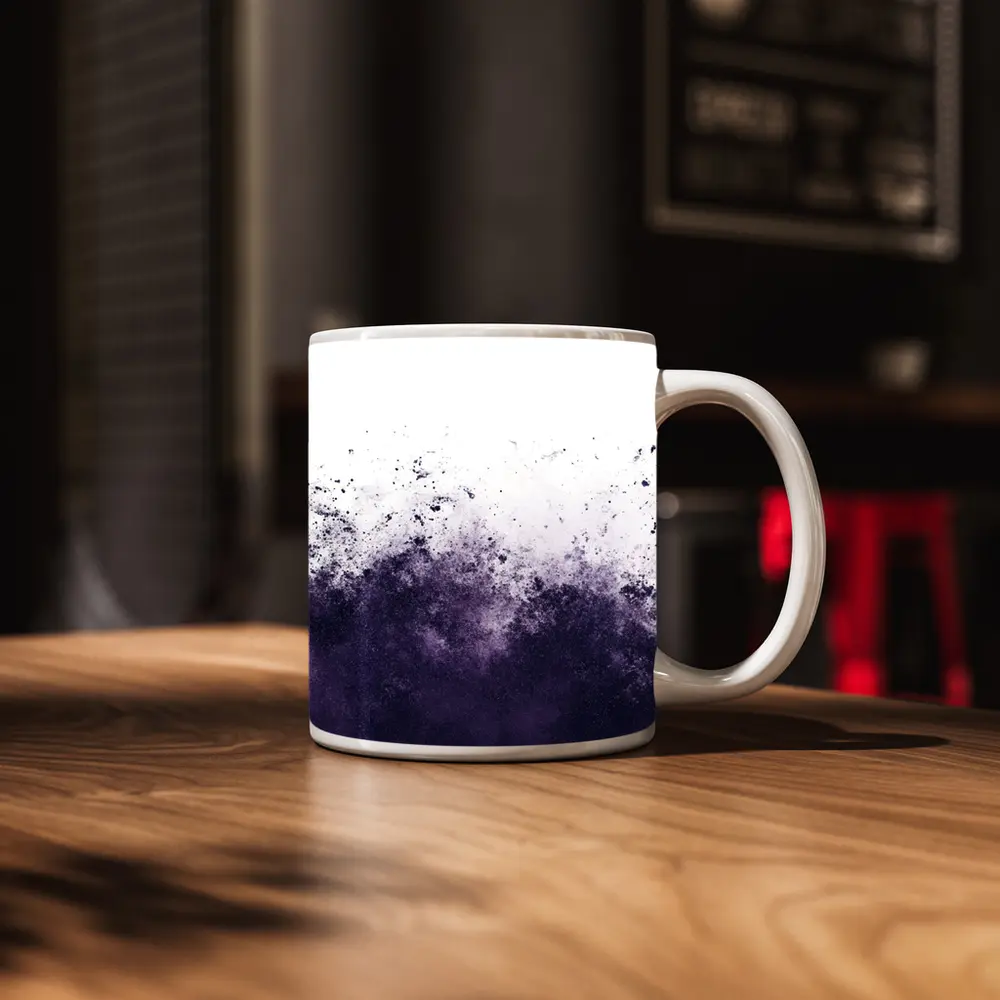 Dark Purple Ink Splash Abstract Art – Mugs
