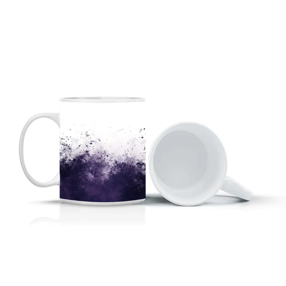 Dark Purple Ink Splash Abstract Art – Mugs