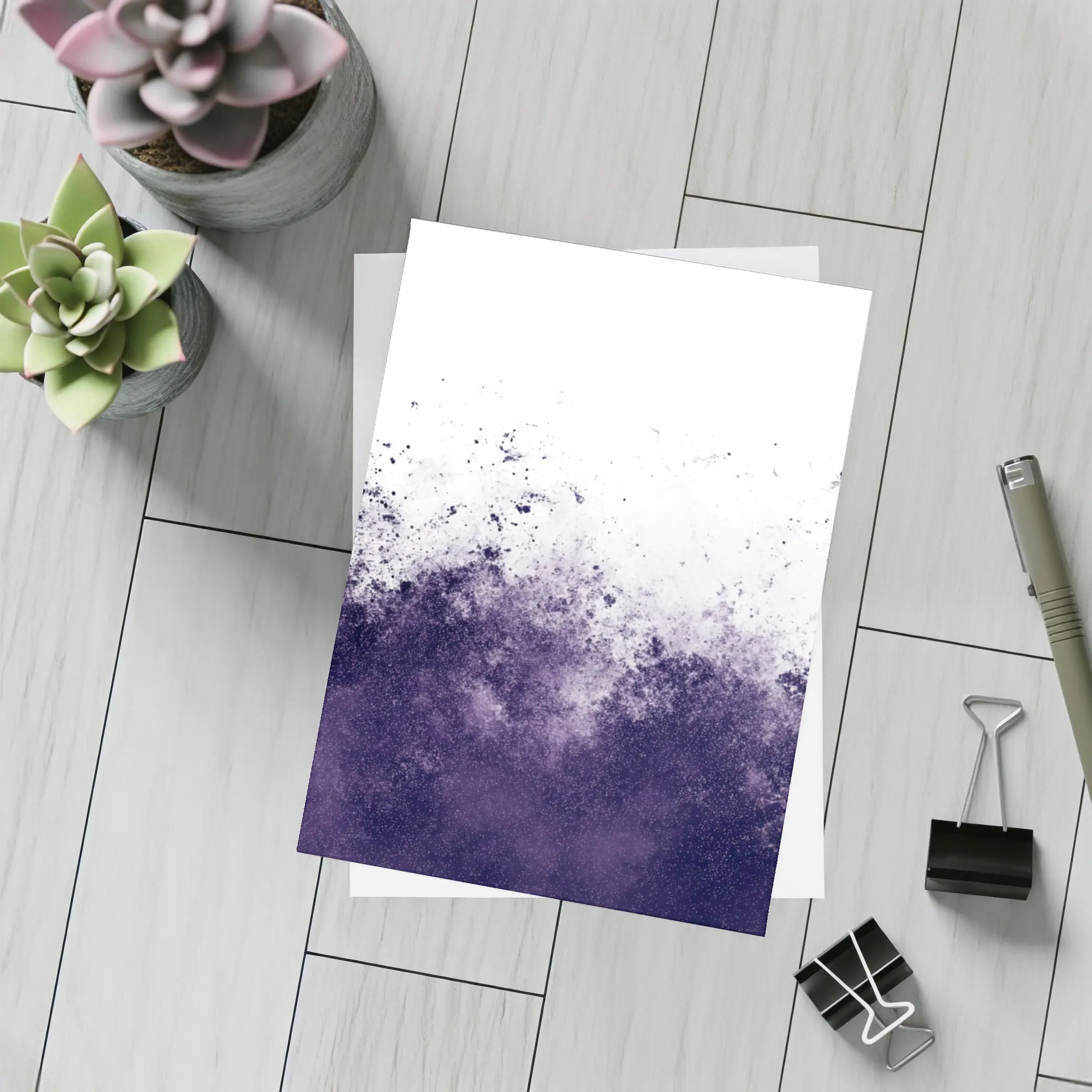 Dark Purple Ink Splash Abstract Art – Postcards
