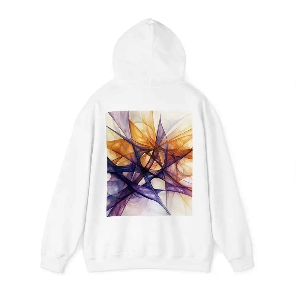 Abstract Purple Orange Geometric Lines Art – Hoodies