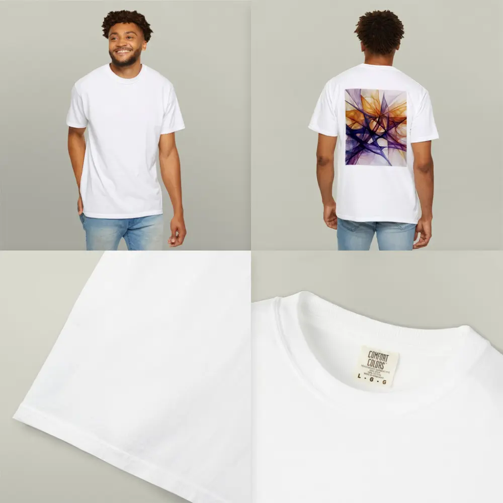 Abstract Purple Orange Geometric Lines Art – T-Shirts