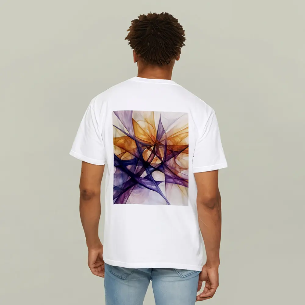 Abstract Purple Orange Geometric Lines Art – T-Shirts