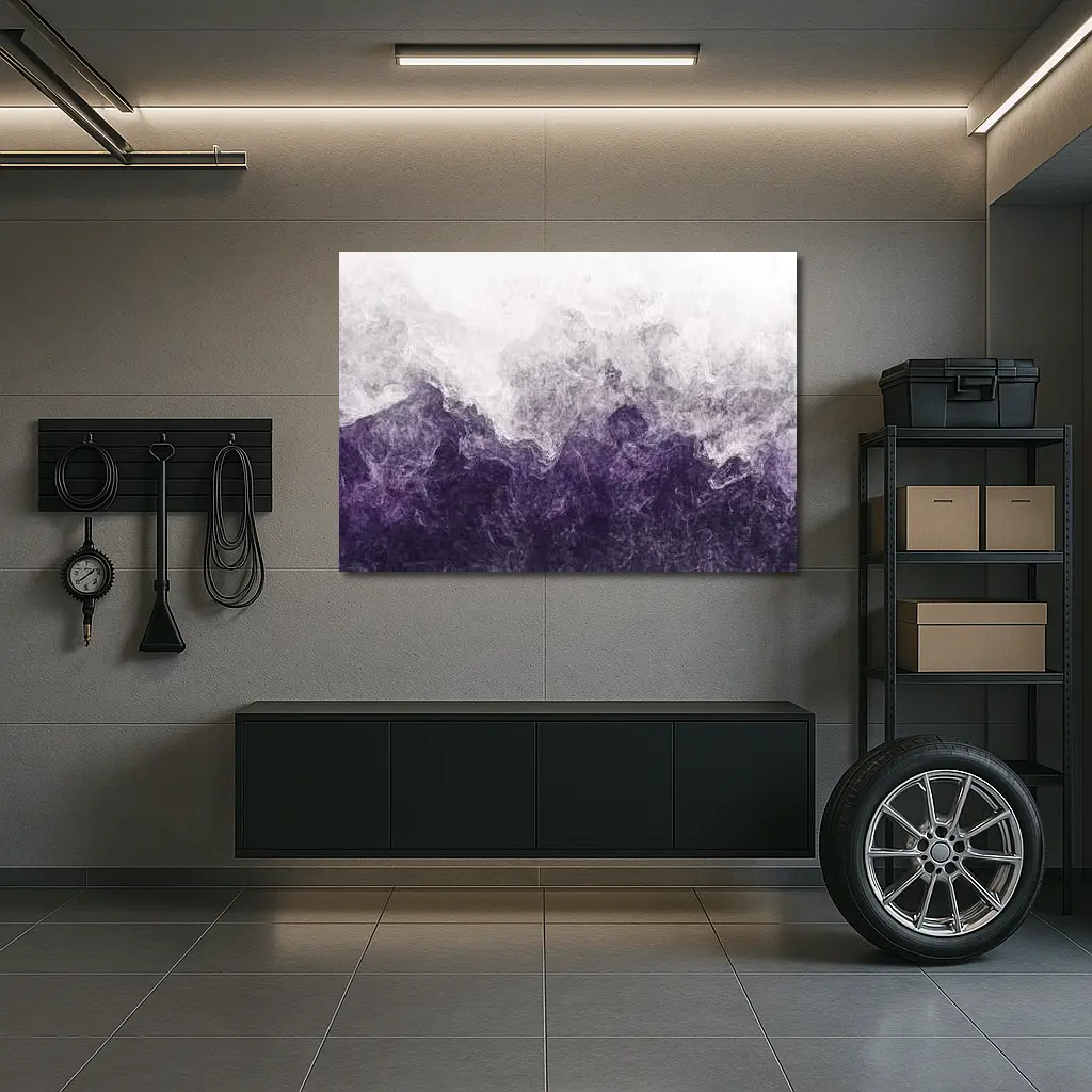 Purple Smoke Abstract Dark Stormy Art – Wall Art