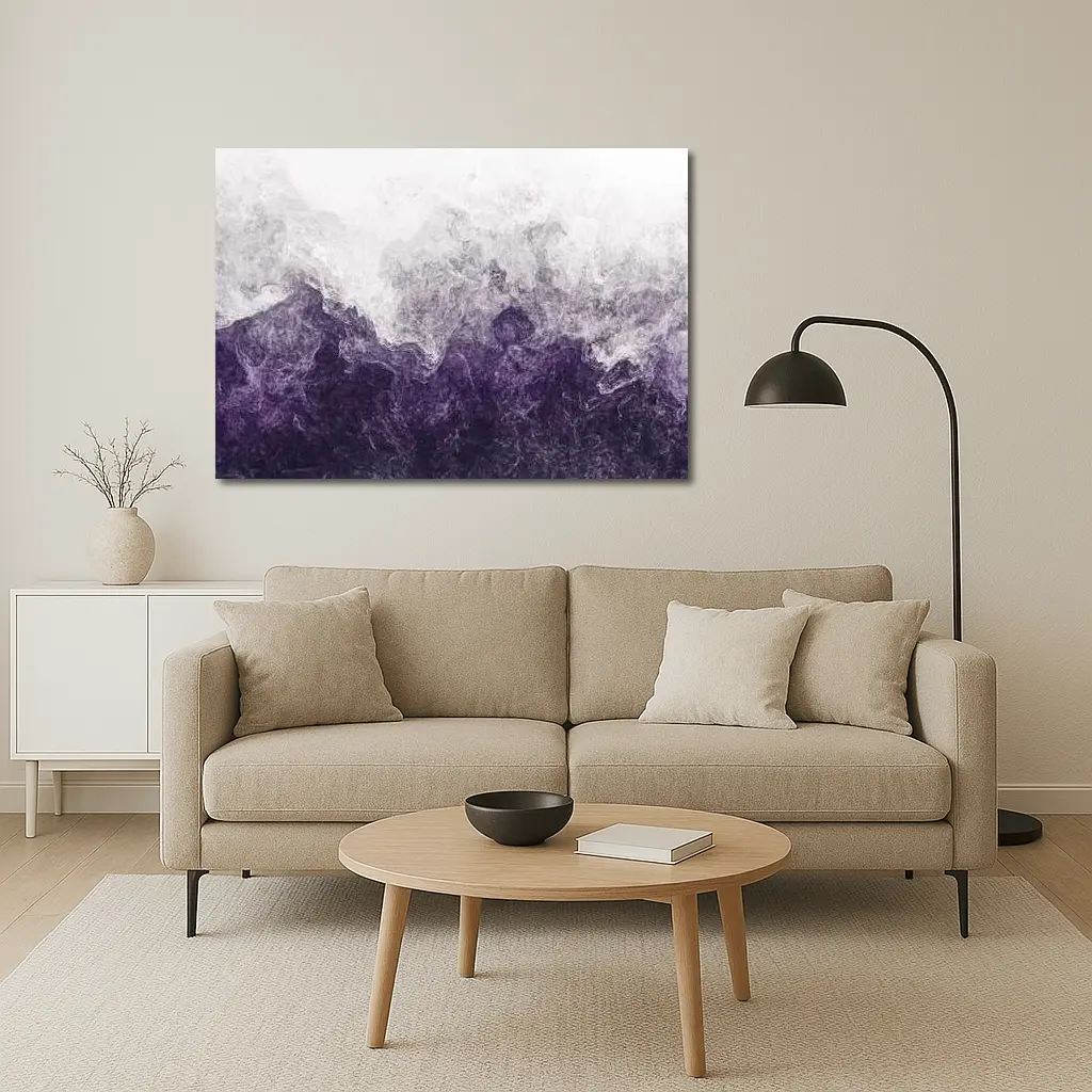 Purple Smoke Abstract Dark Stormy Art – Wall Art