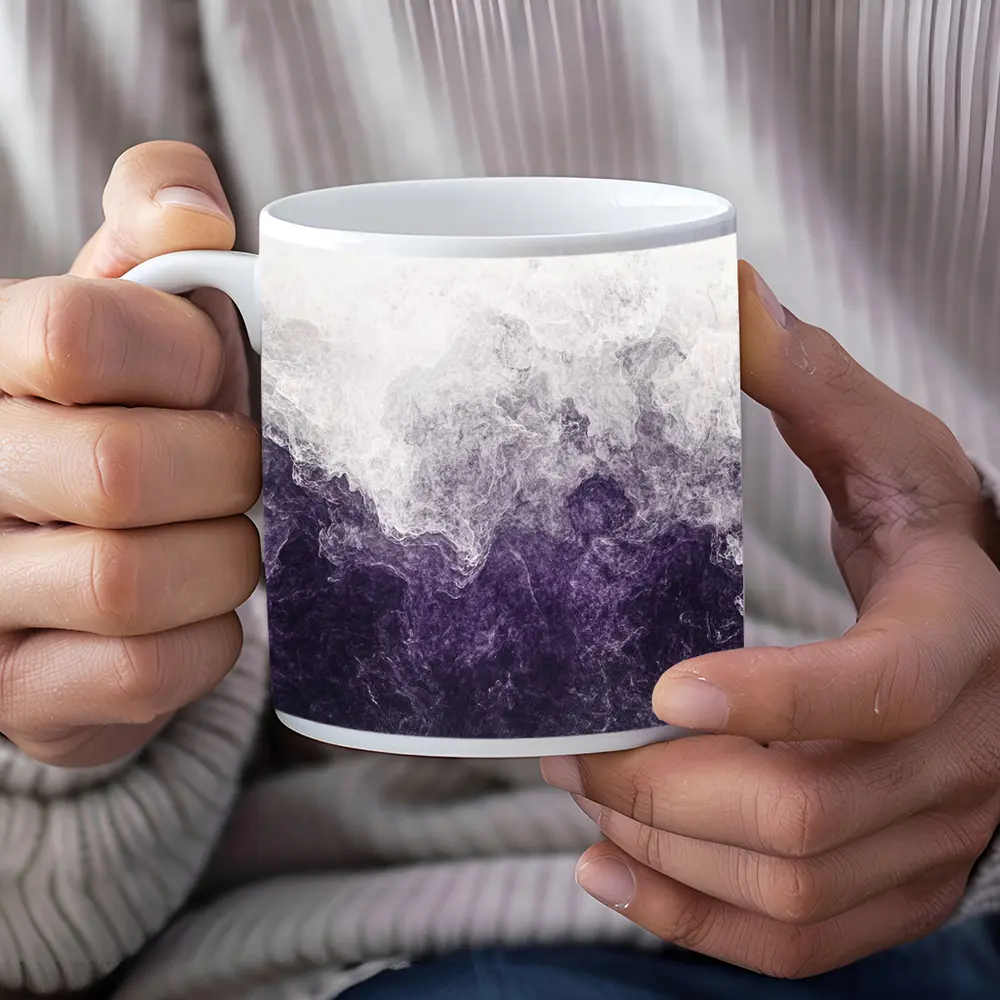 Purple Smoke Abstract Dark Stormy Art – Mugs